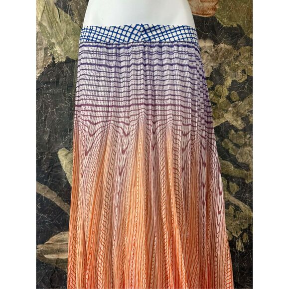 New ANTHROPOLOGIE Skirt Geisha Designs Ombre Sunset Dawn Maxi sz 4 - Picture 6 of 7